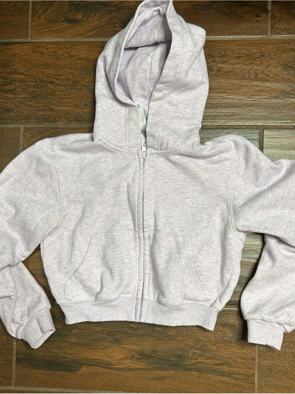 Skims Cropped Light Purple Hoodie Sweater Womens Size Medium